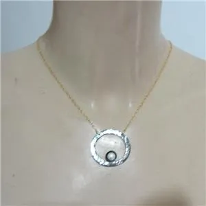 Pearl Pendant 14k Gold Filled 925 Silver Handmade Modern Hadar Designers (V)