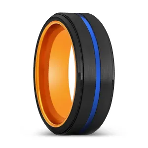 PIKE | Orange Ring, Black Tungsten Ring, Blue Groove, Stepped Edge