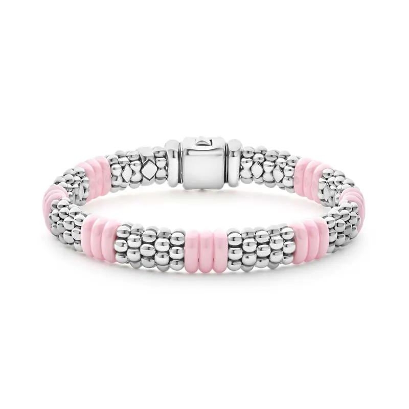 Pink Caviar Pink Ceramic Caviar Beaded Bracelet, 9mm