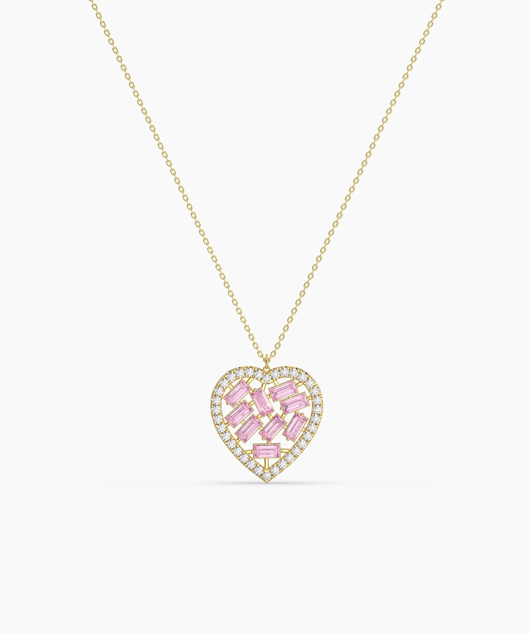 Pink Diamond Heart Pendant