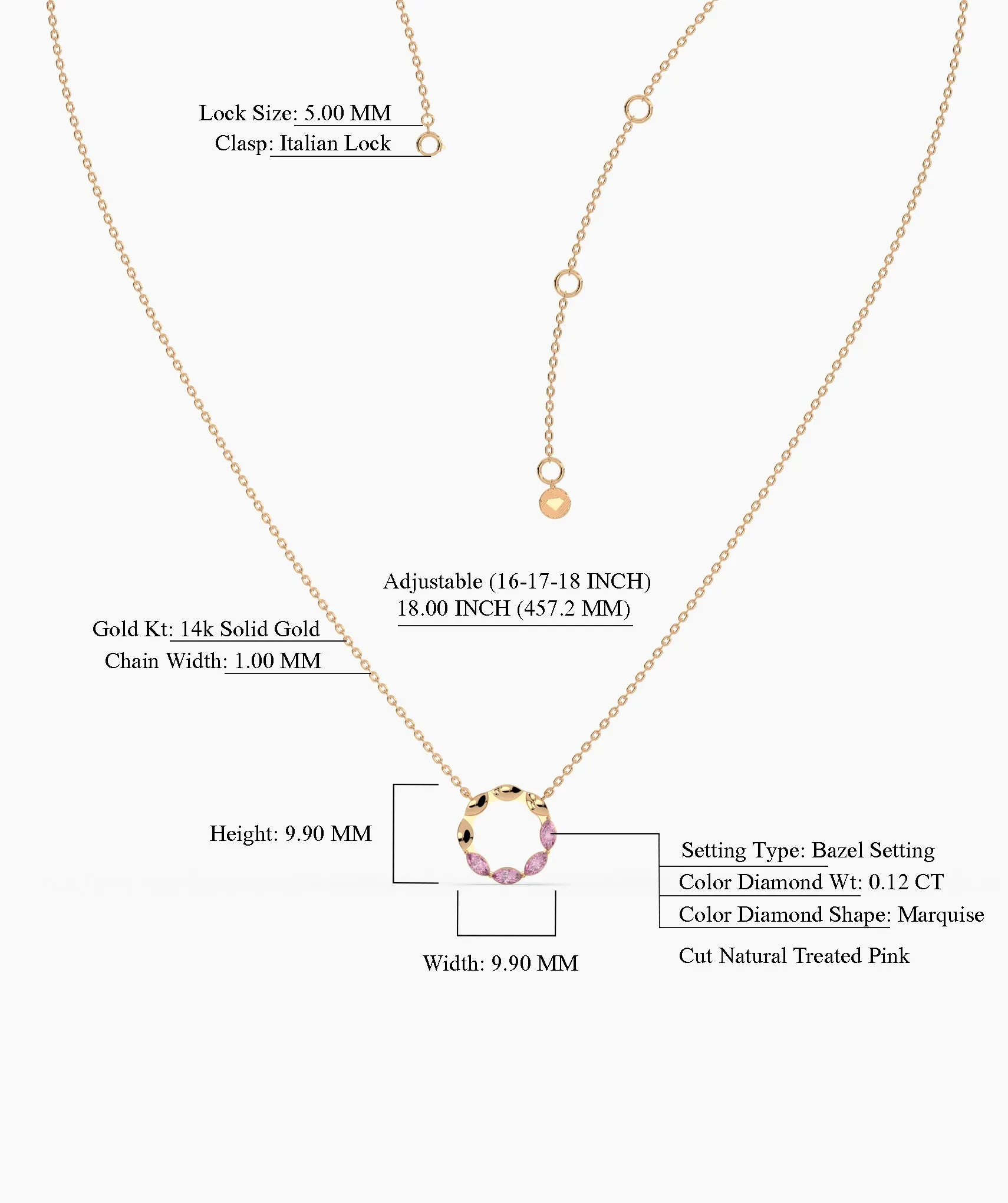 Pink Gemstone Wreath Necklace