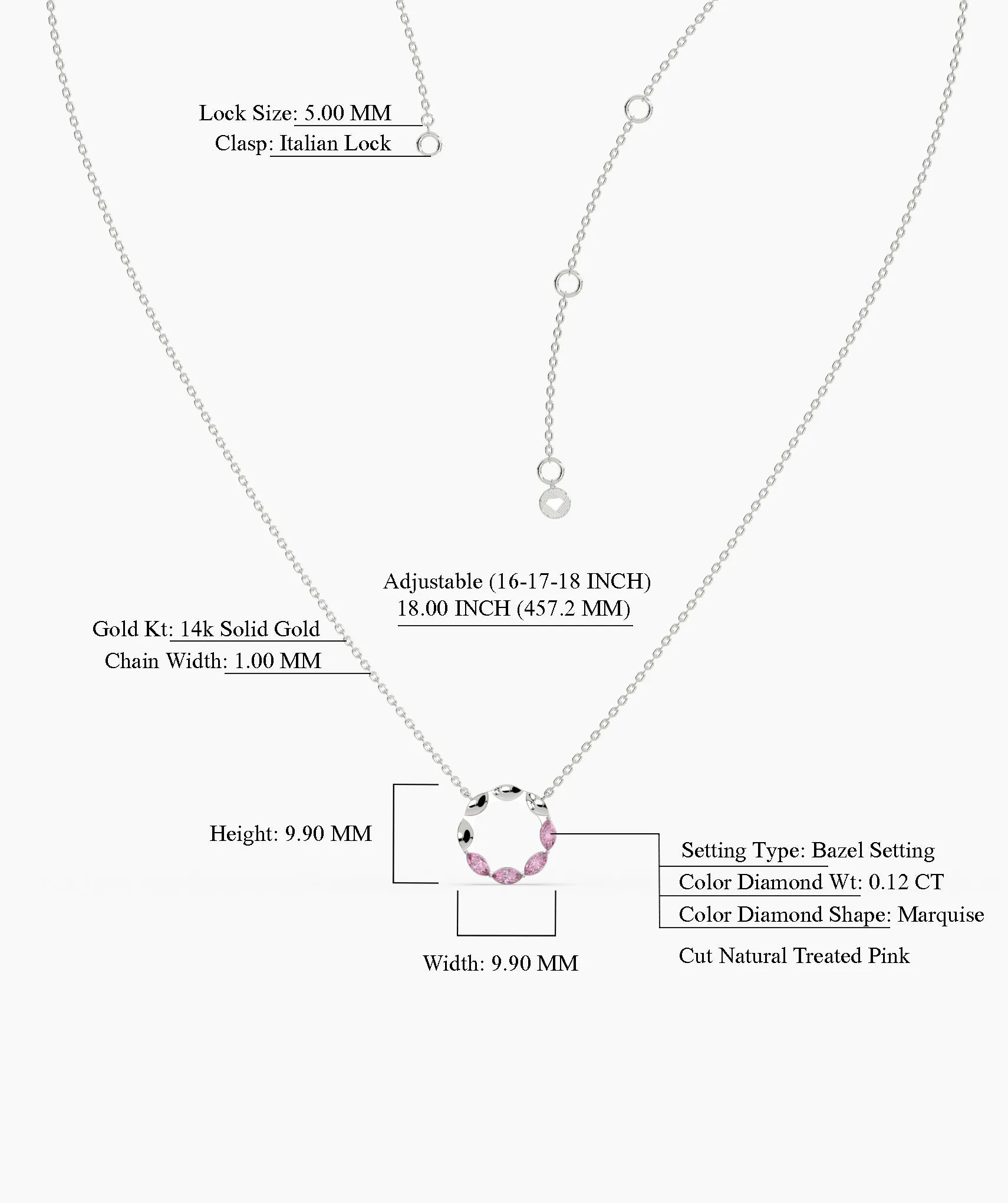 Pink Gemstone Wreath Necklace