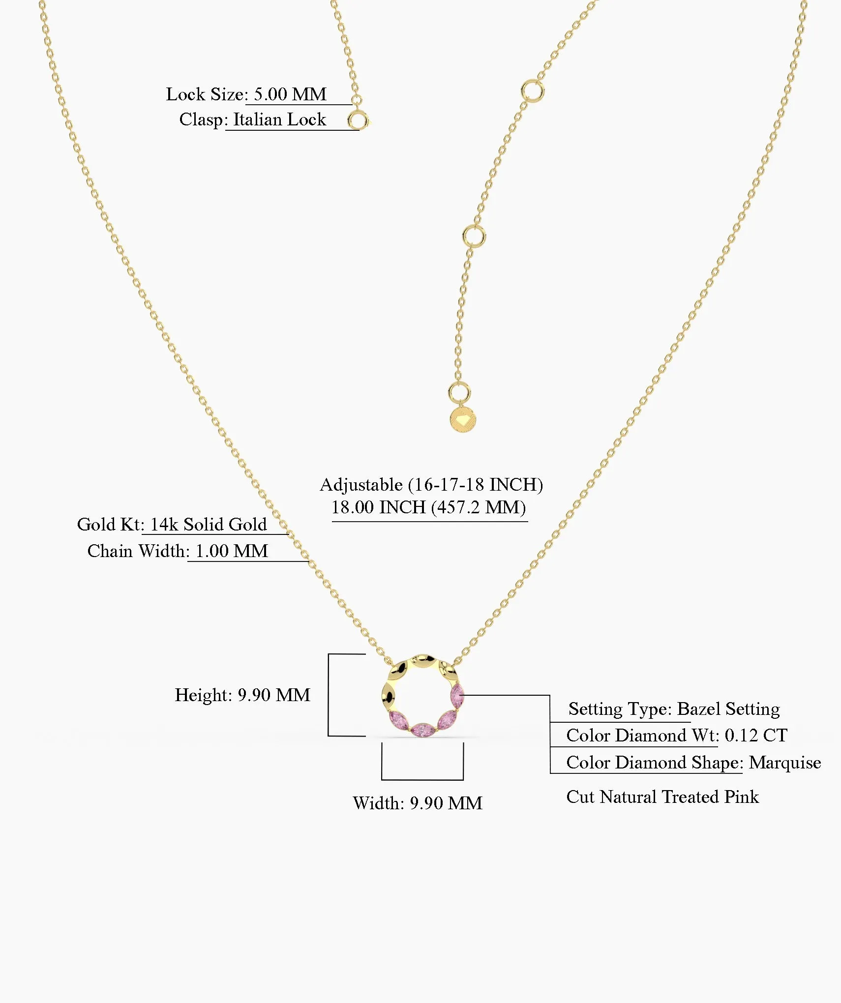 Pink Gemstone Wreath Necklace