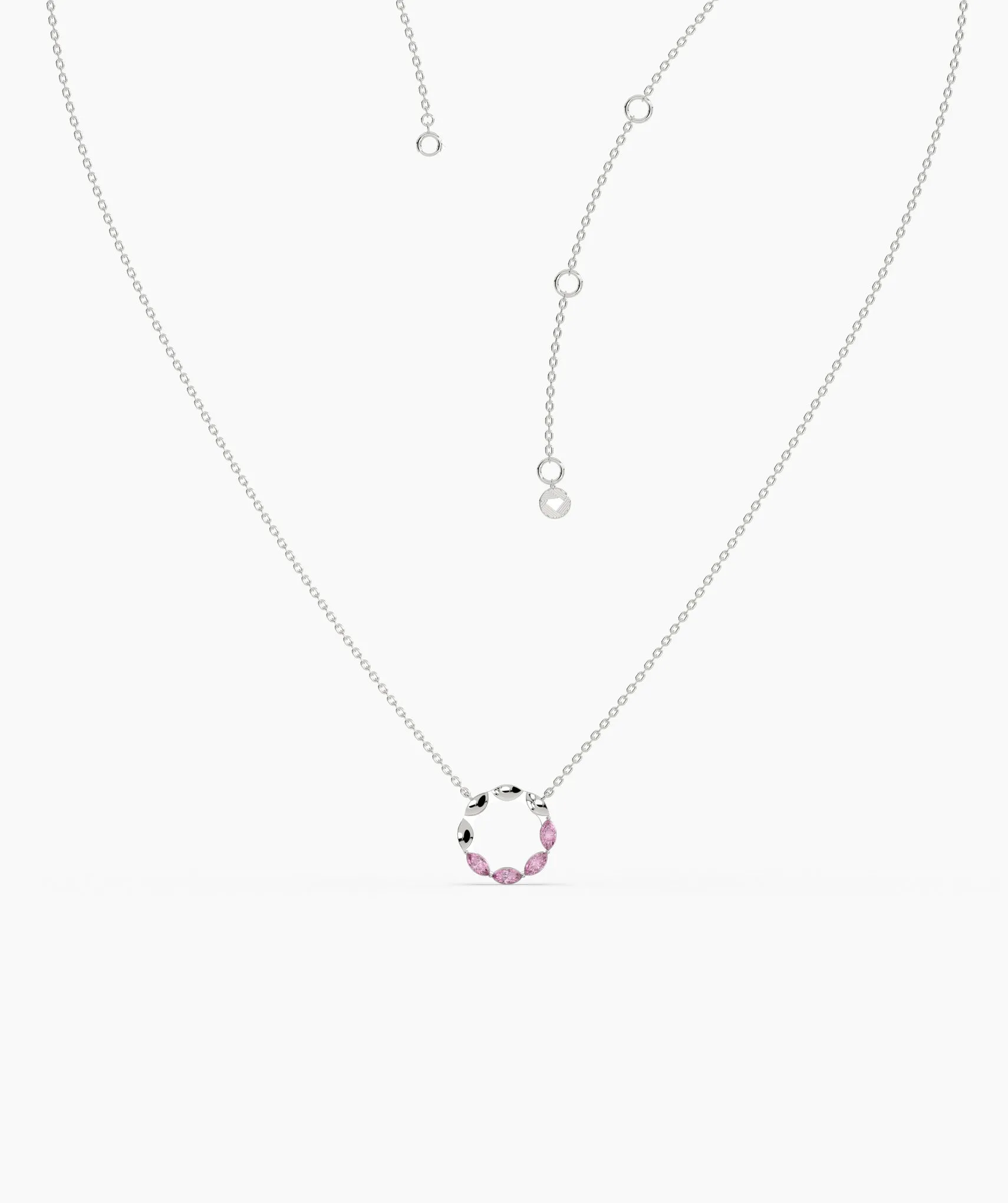 Pink Gemstone Wreath Necklace