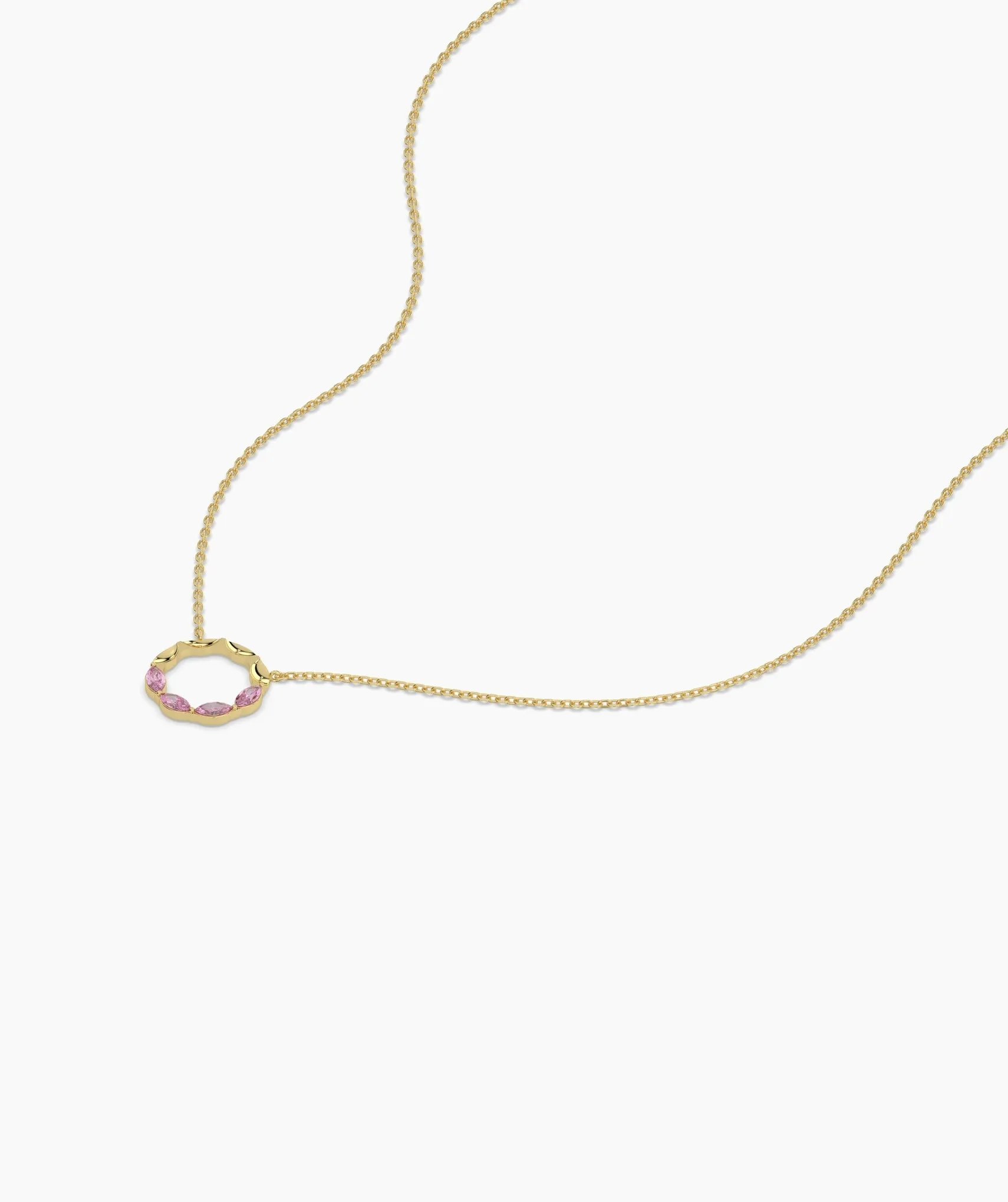 Pink Gemstone Wreath Necklace