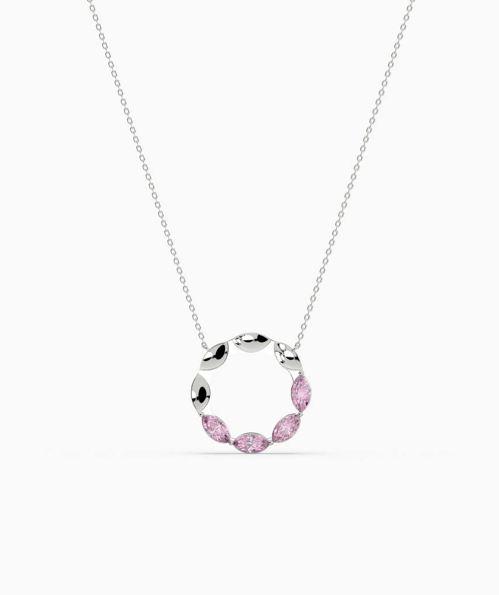 Pink Gemstone Wreath Necklace