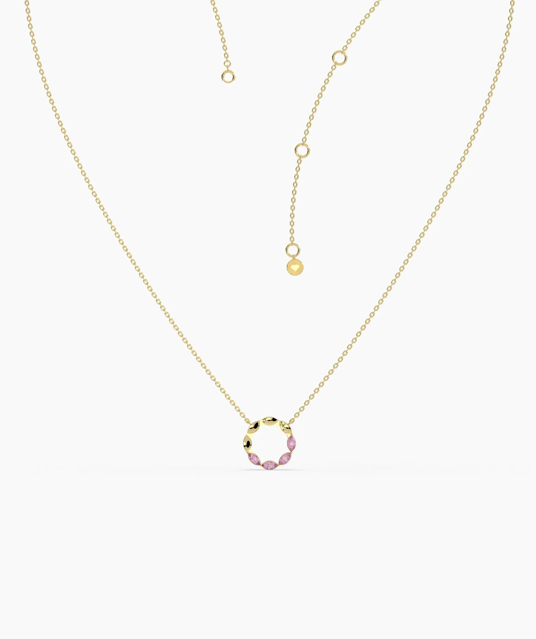Pink Gemstone Wreath Necklace