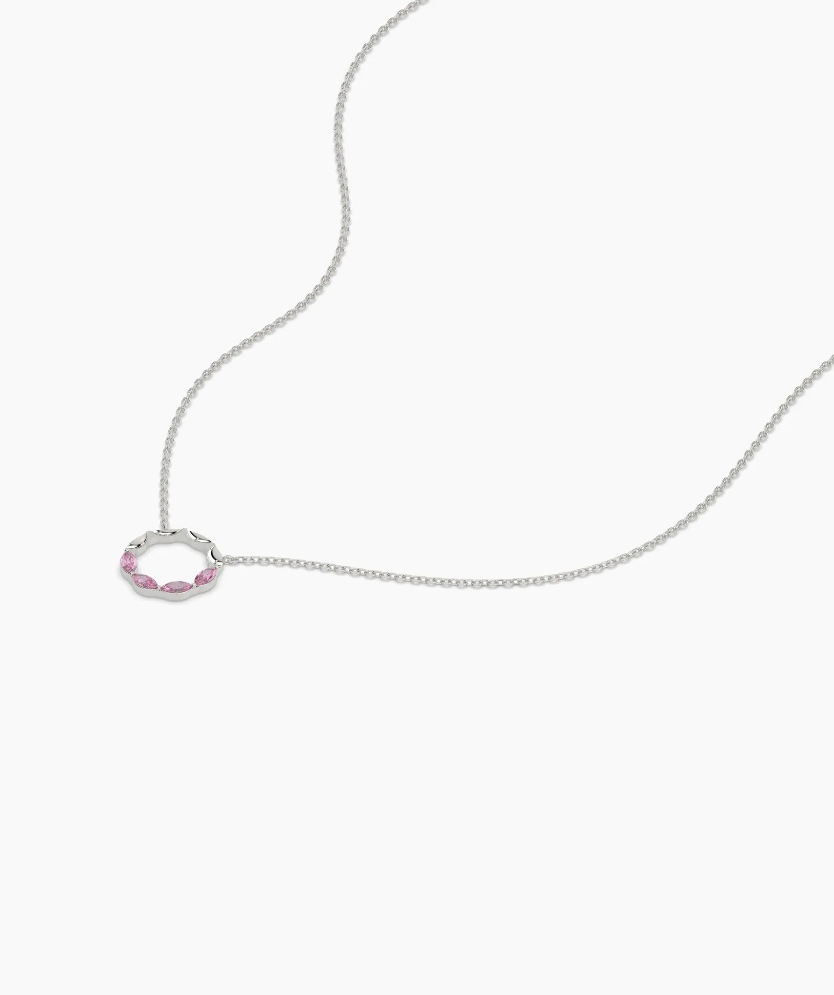 Pink Gemstone Wreath Necklace