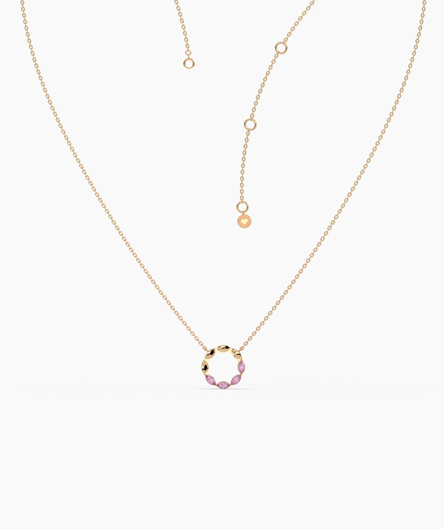Pink Gemstone Wreath Necklace
