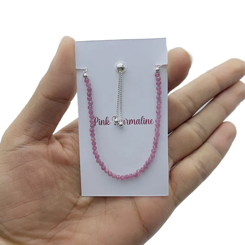 Pink Tourmaline Sterling Silver Bracelet - Pack