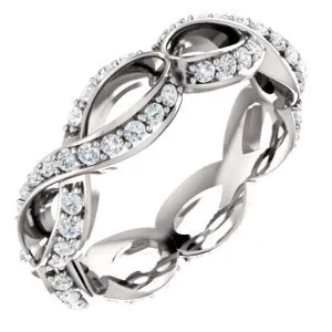 Platinum 5/8 CTW Diamond Sculptural-Inspired Eternity Band Size 7.5