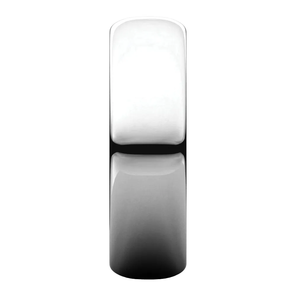 Platinum 6mm Half Round Band, Size 6