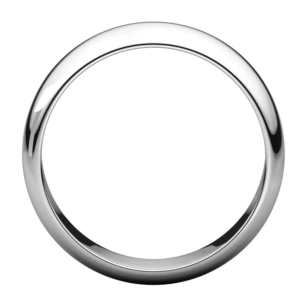 Platinum 6mm Half Round Band, Size 6