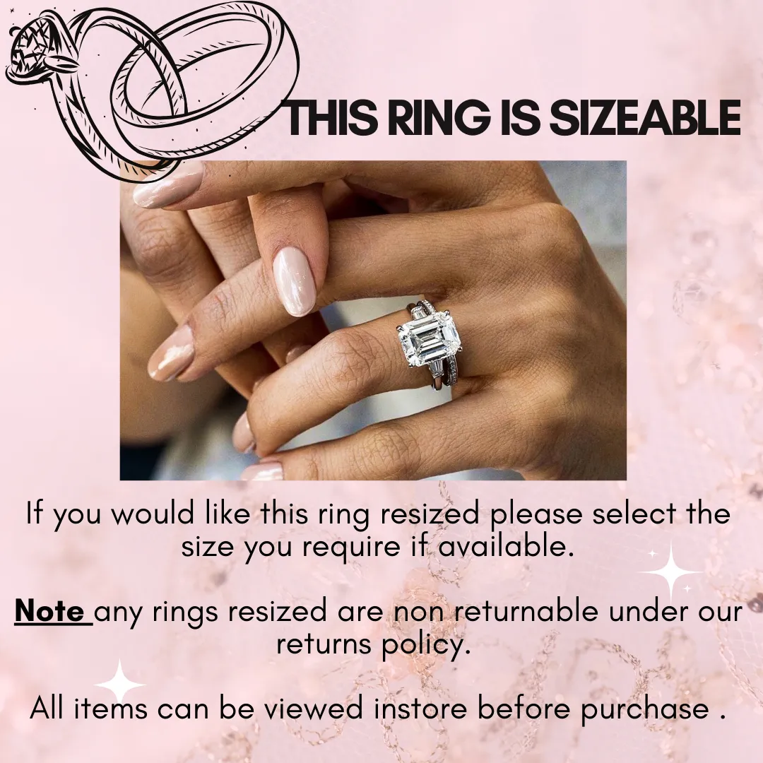 Platinum & 0.34ct Princess Cut Diamond Engagement Ring & Wedding Band Bridal Set Size: M