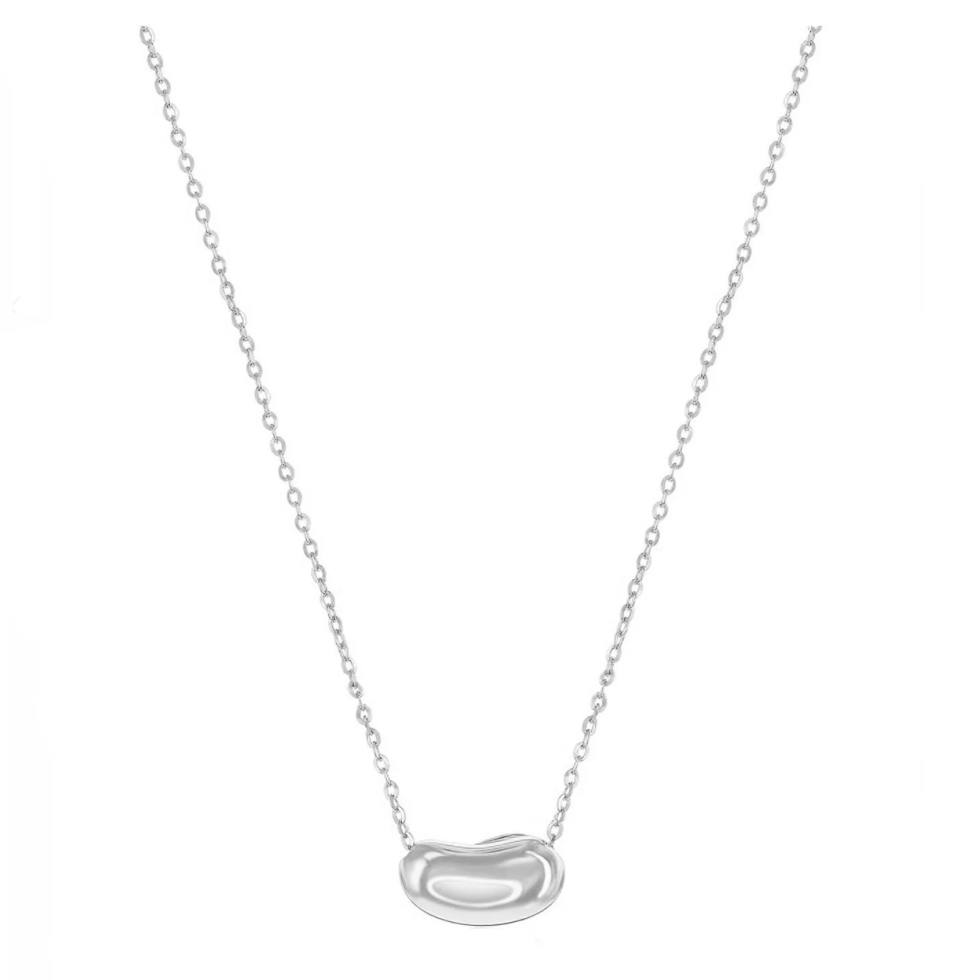 Polished Bean Pendant Necklace