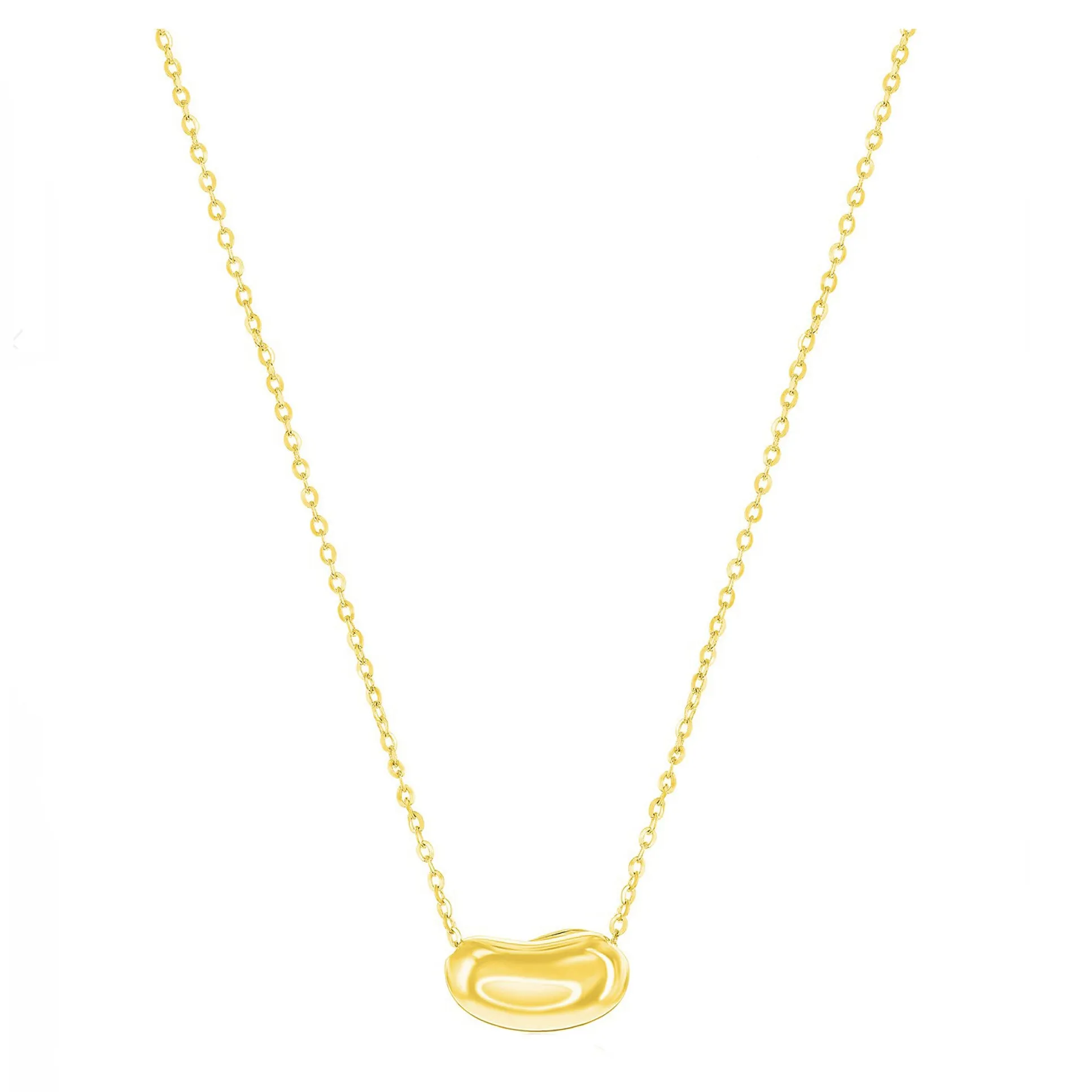 Polished Bean Pendant Necklace
