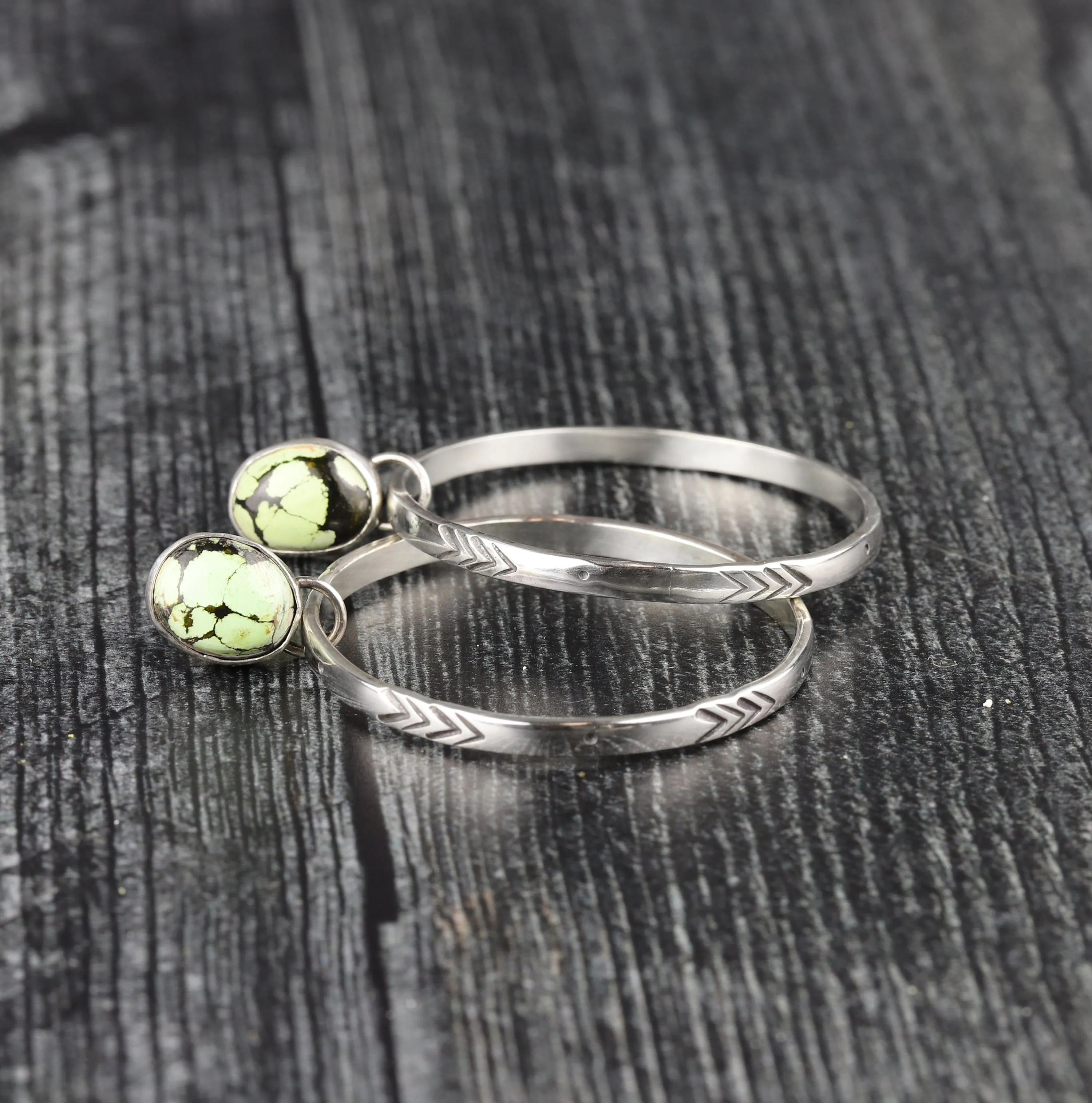 Poseidon Variscite Post Hoop Earrings