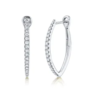 "V" Diamond Hoop Earrings