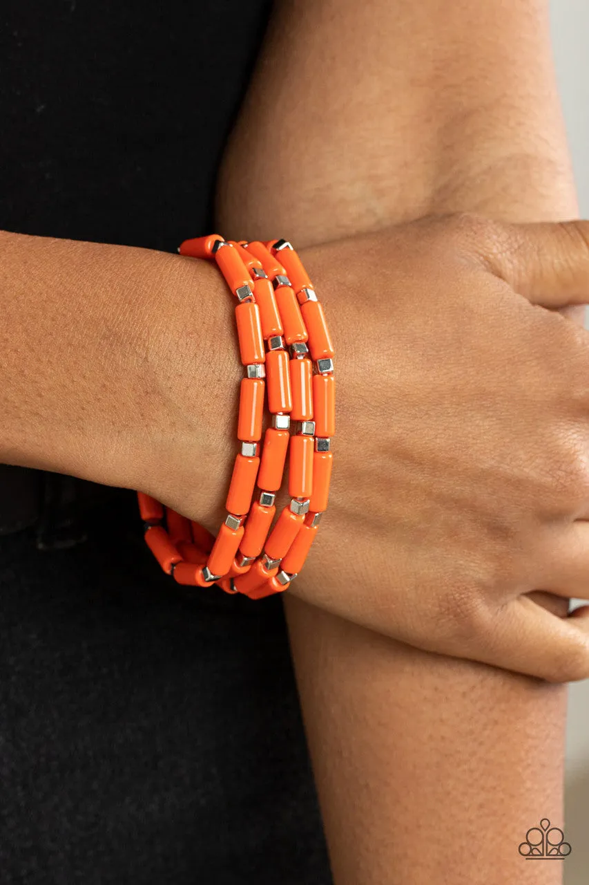 Radiantly Retro Orange Paparazzi Bracelet