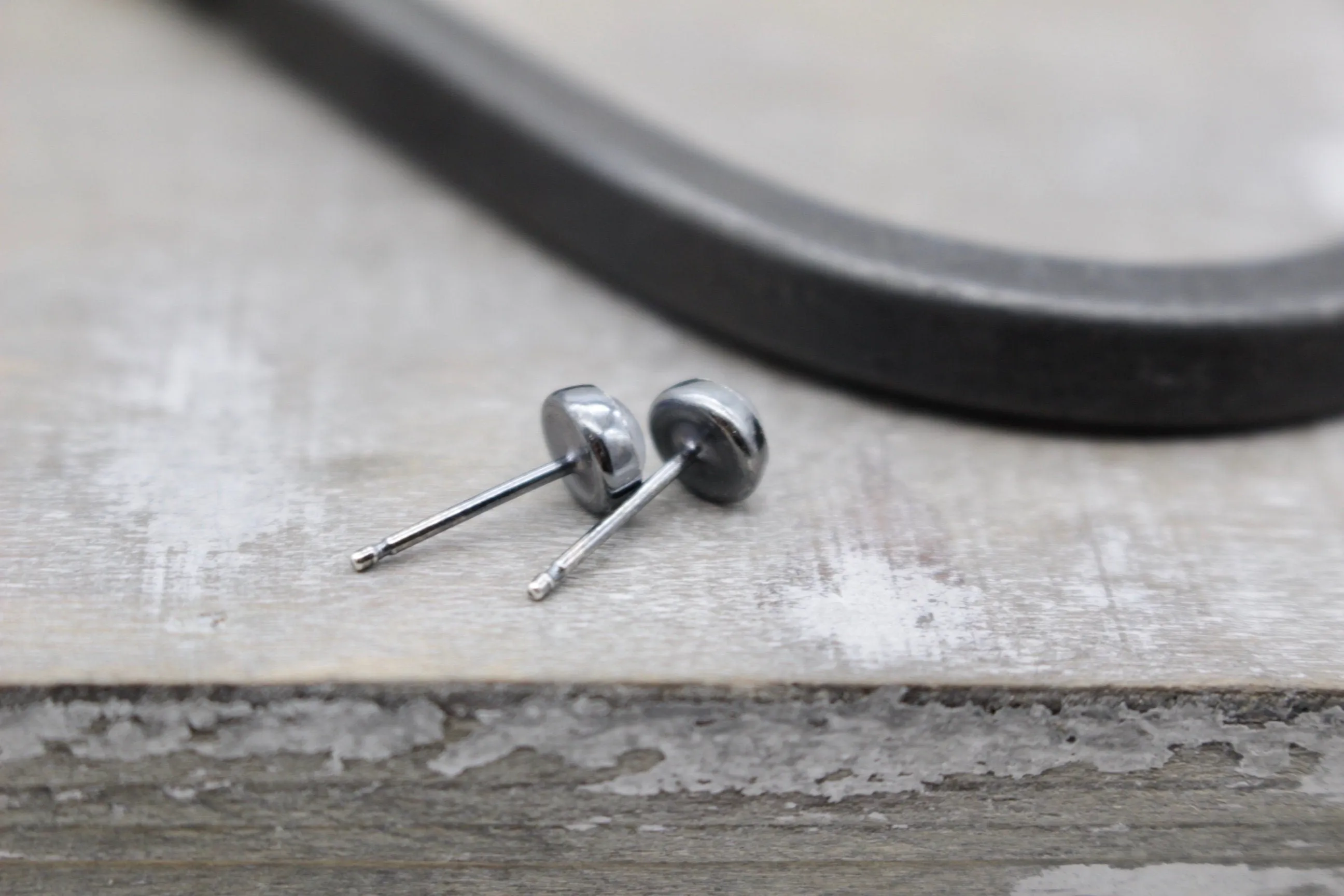 Rainbow moonstone stud earrings