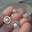 Red Garnet Zircon Stud Earrings 925 Sterling Silver Hadar Designers (MS) y