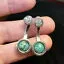 Red Garnet Zircon Stud Earrings 925 Sterling Silver Hadar Designers (MS) y