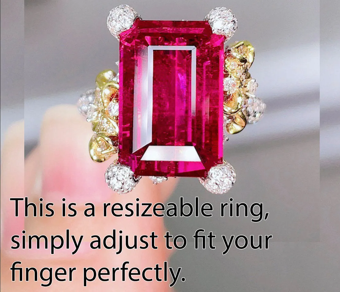 Red Gemstone Ring | Womens Red Diamond Ring | Womens Ring | Ruby Emerald Ring | Womens Big Diamond Ring | Fashion Ring | Statement Ring