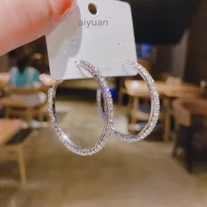 Rhinestone Crystal Hoop Earrings for Women