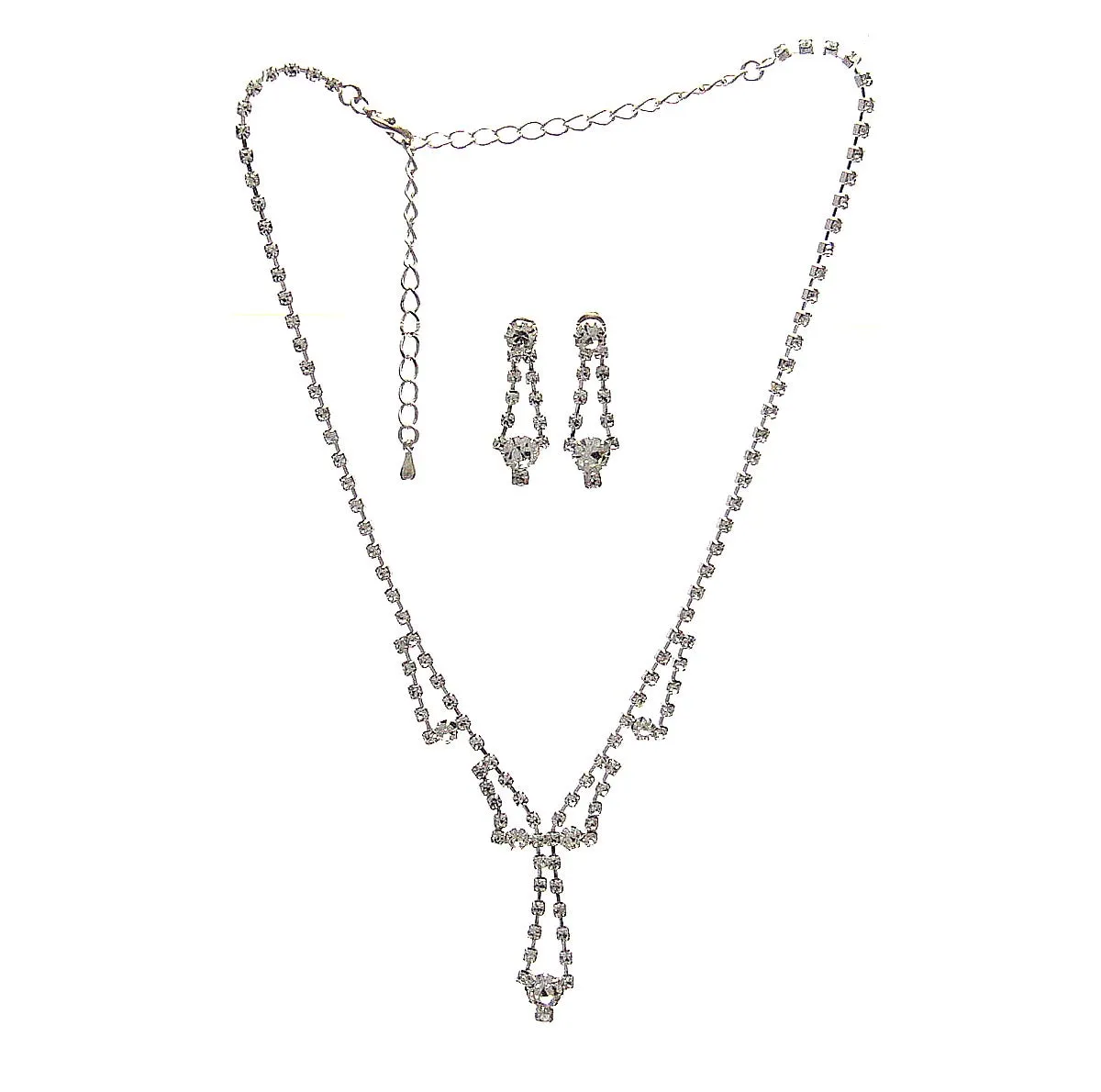 Rhinestone Necklace & Earrings