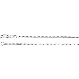 Rhodium-Plated Sterling Silver 1 mm Box 24" Chain