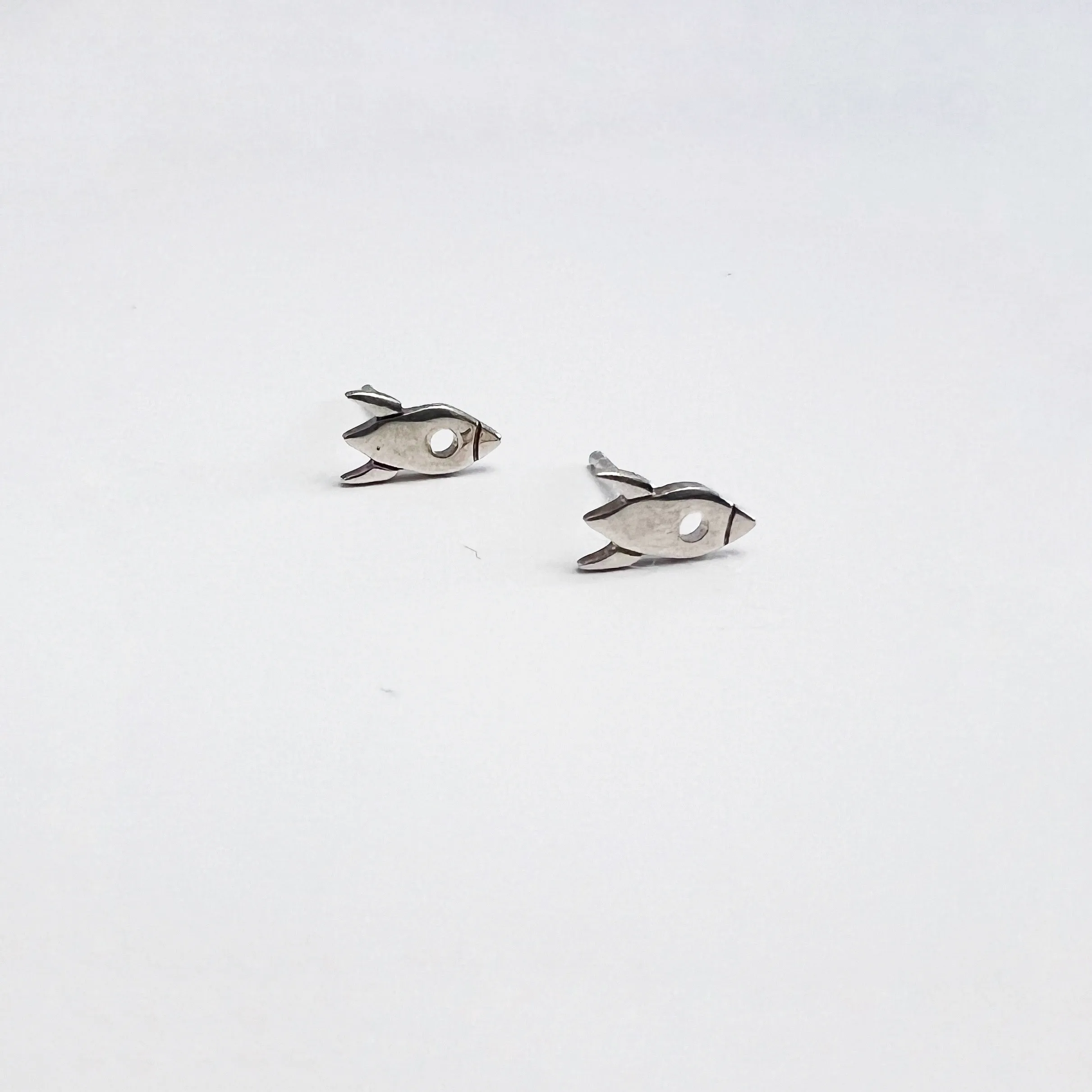 Rocket Ship Stud Earrings in Sterling Silver