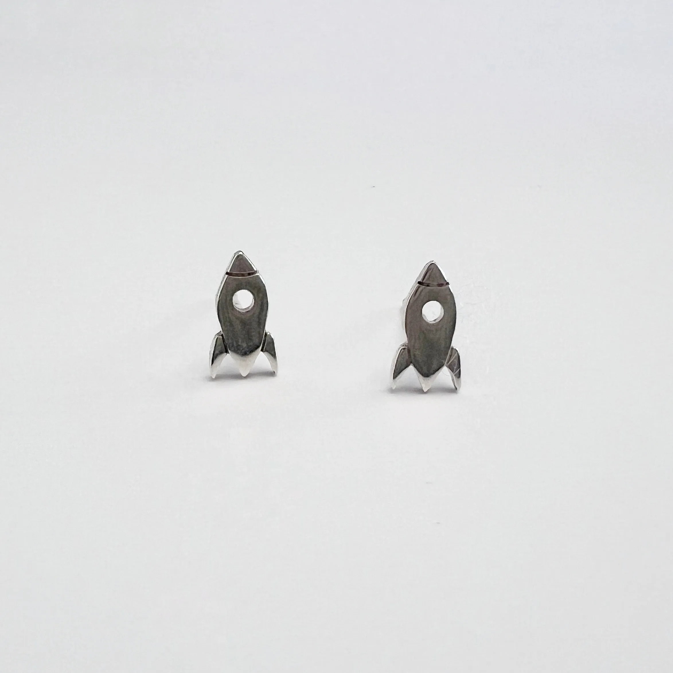 Rocket Ship Stud Earrings in Sterling Silver