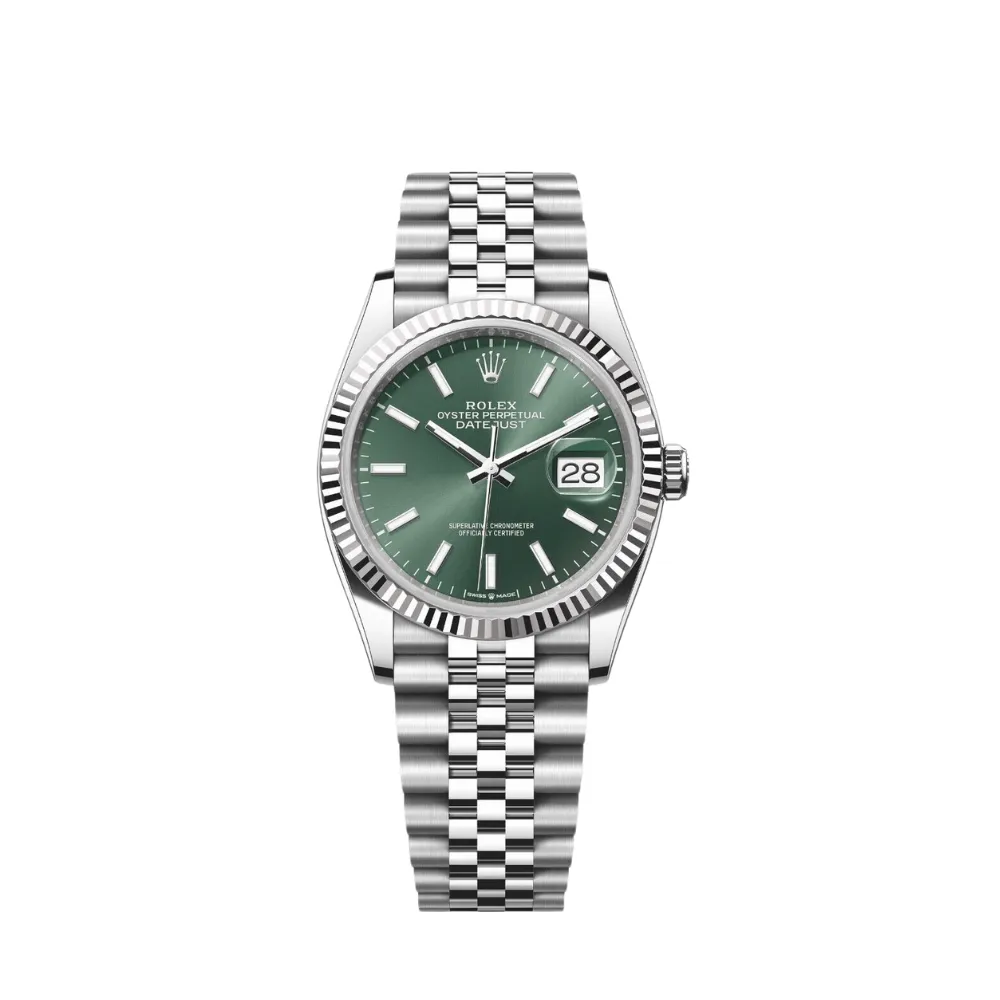 Rolex Datejust 126234 White Gold Stainless Steel Mint Green Dial Jubilee (2024)