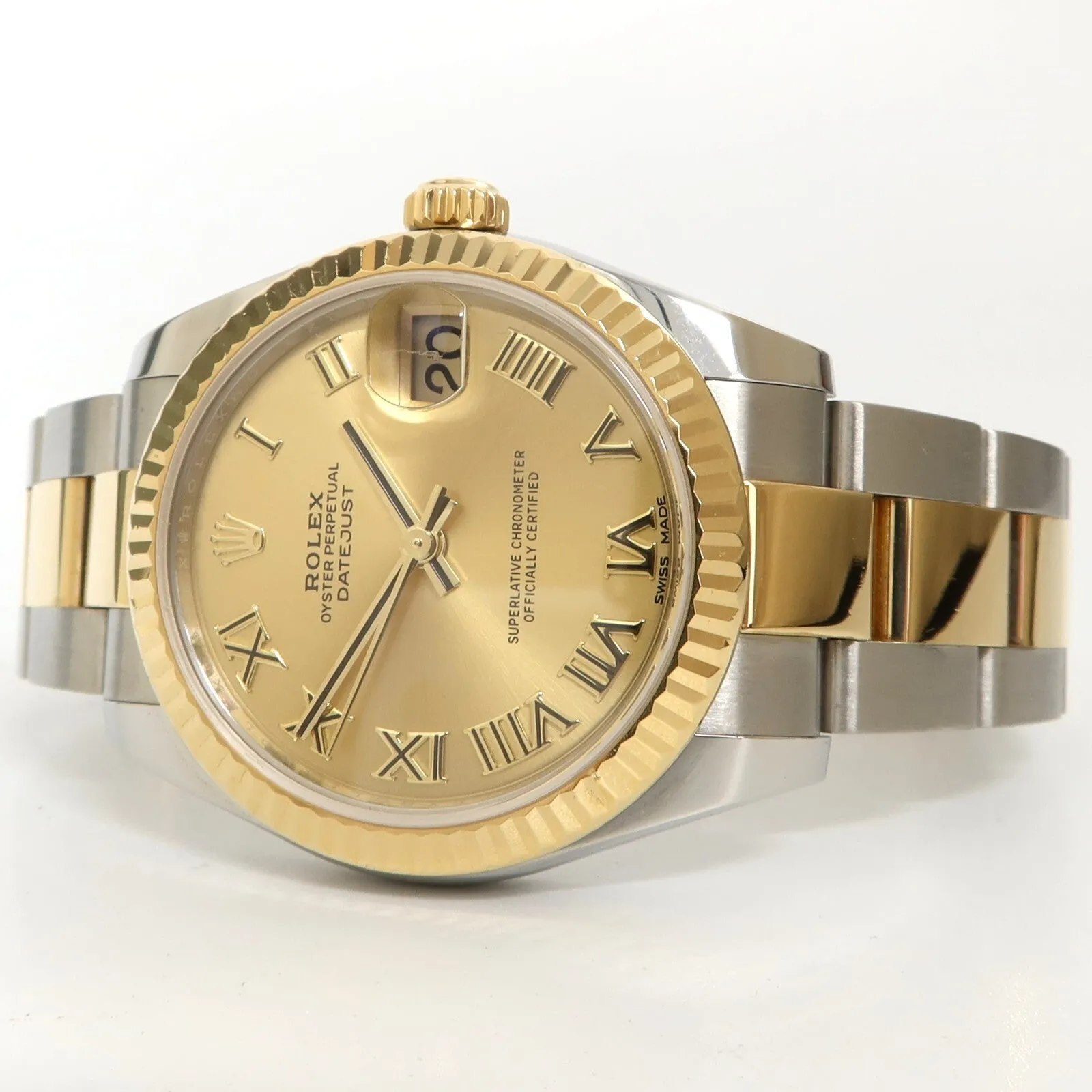 Rolex Datejust 31 18kt Yellow Gold & Stainless Steel Champagne Roman Dial 178273