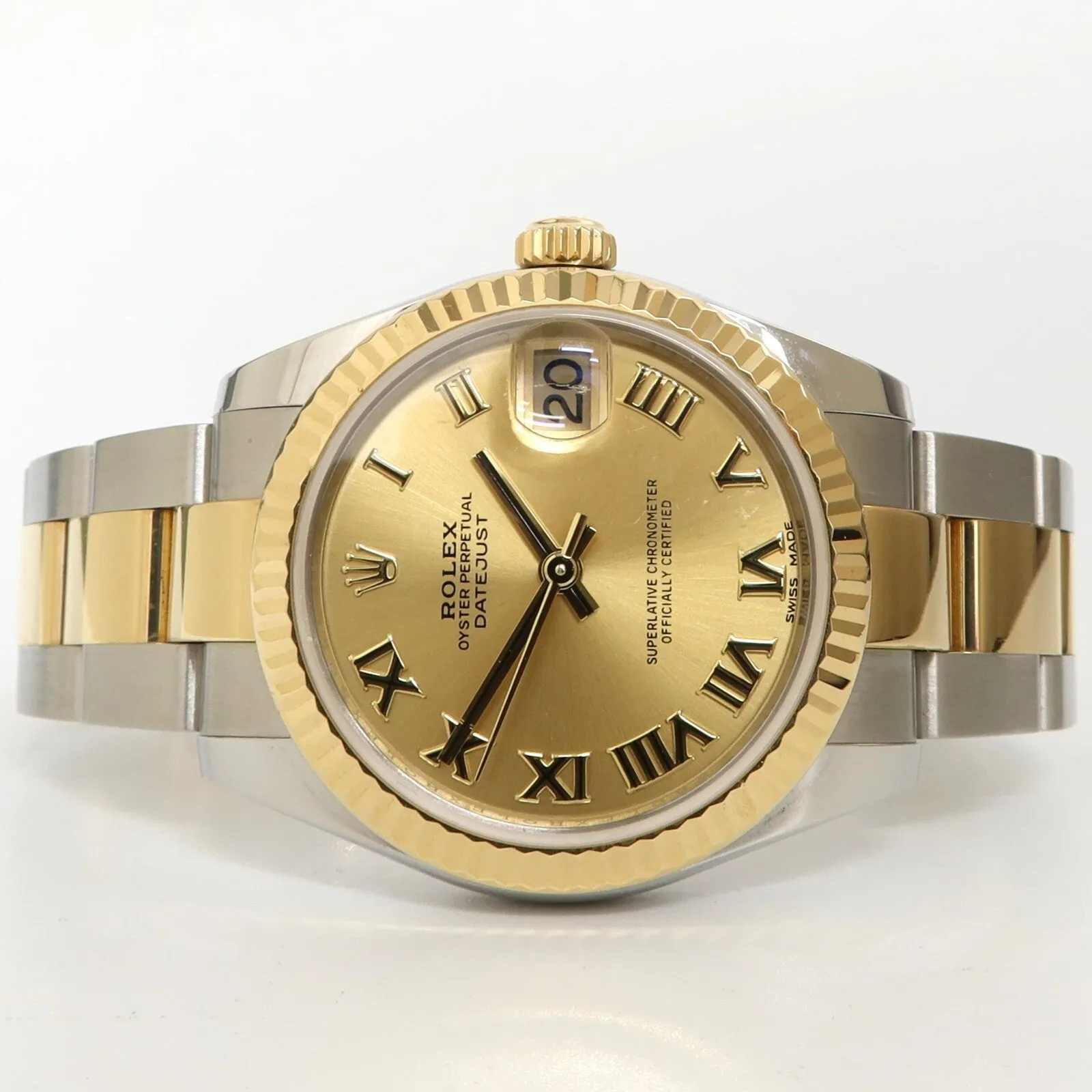 Rolex Datejust 31 18kt Yellow Gold & Stainless Steel Champagne Roman Dial 178273