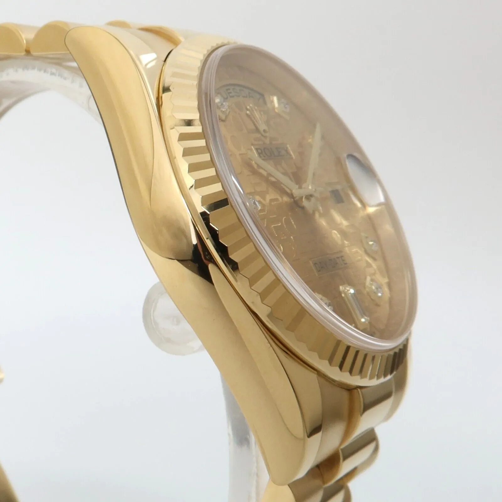 Rolex Day-Date 36mm Gold Diamond Dial Solid 18kt Yellow Gold Heavy 118238