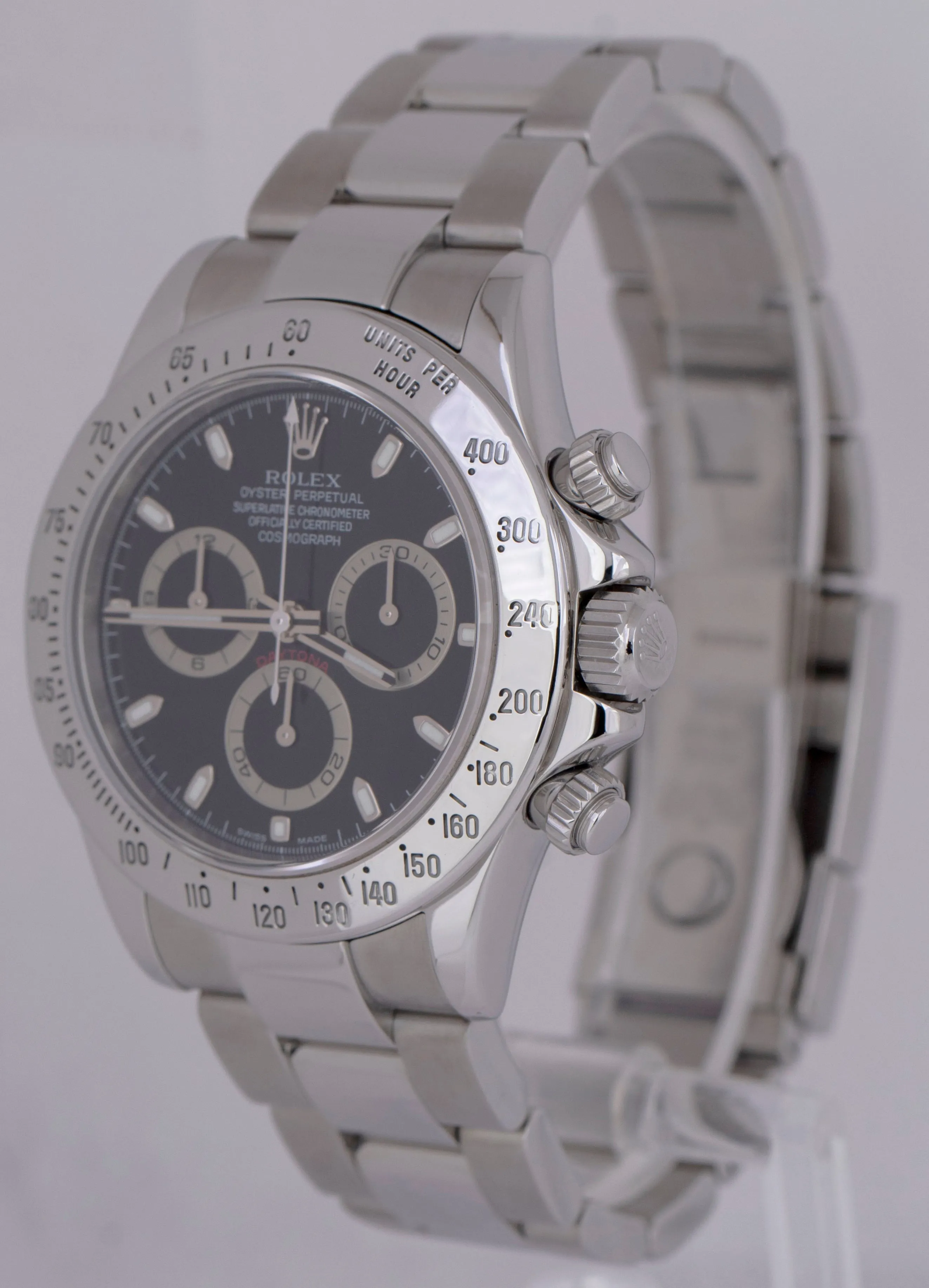 Rolex Daytona Cosmograph BLACK Chronograph Stainless Steel 40mm Watch 116520