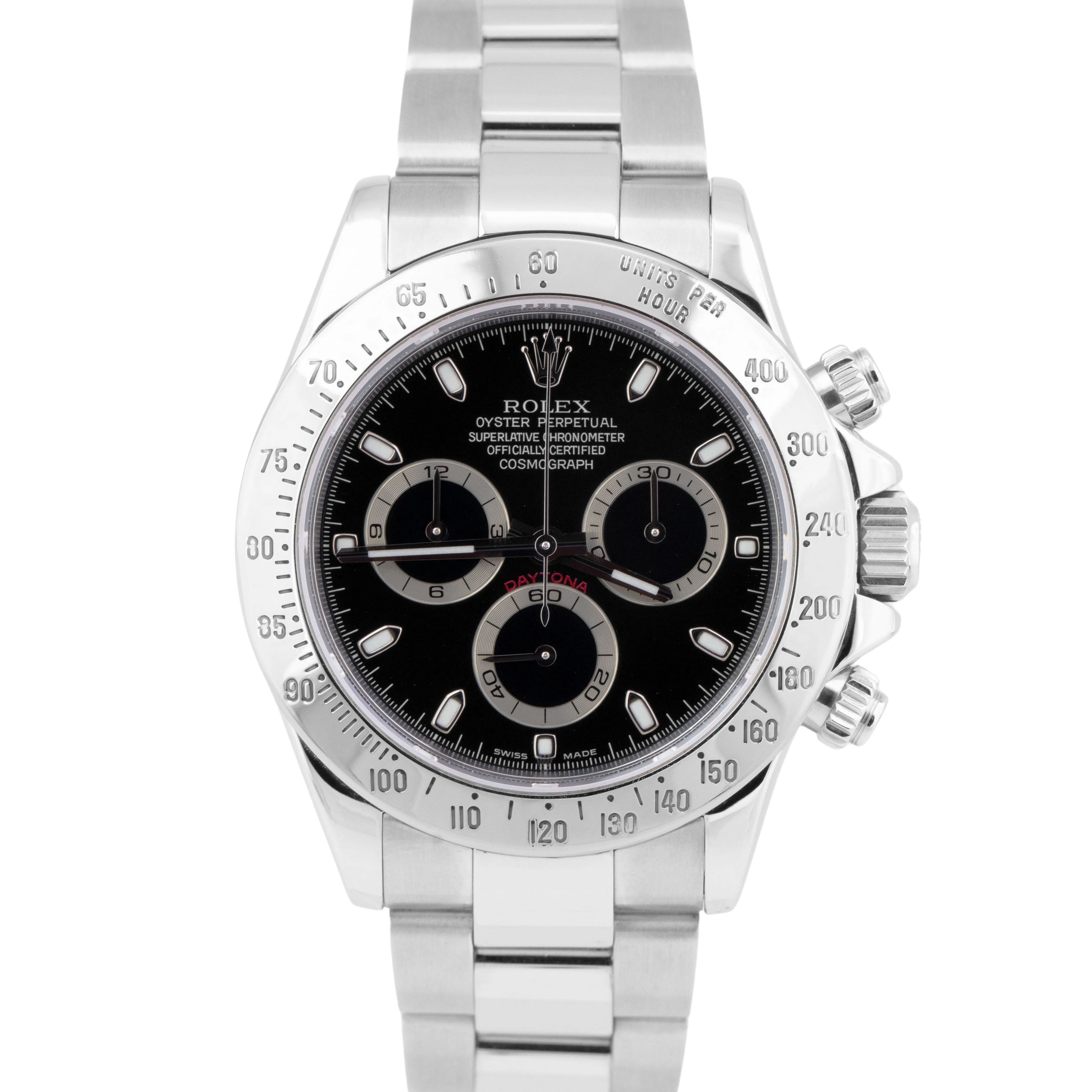 Rolex Daytona Cosmograph BLACK Chronograph Stainless Steel 40mm Watch 116520
