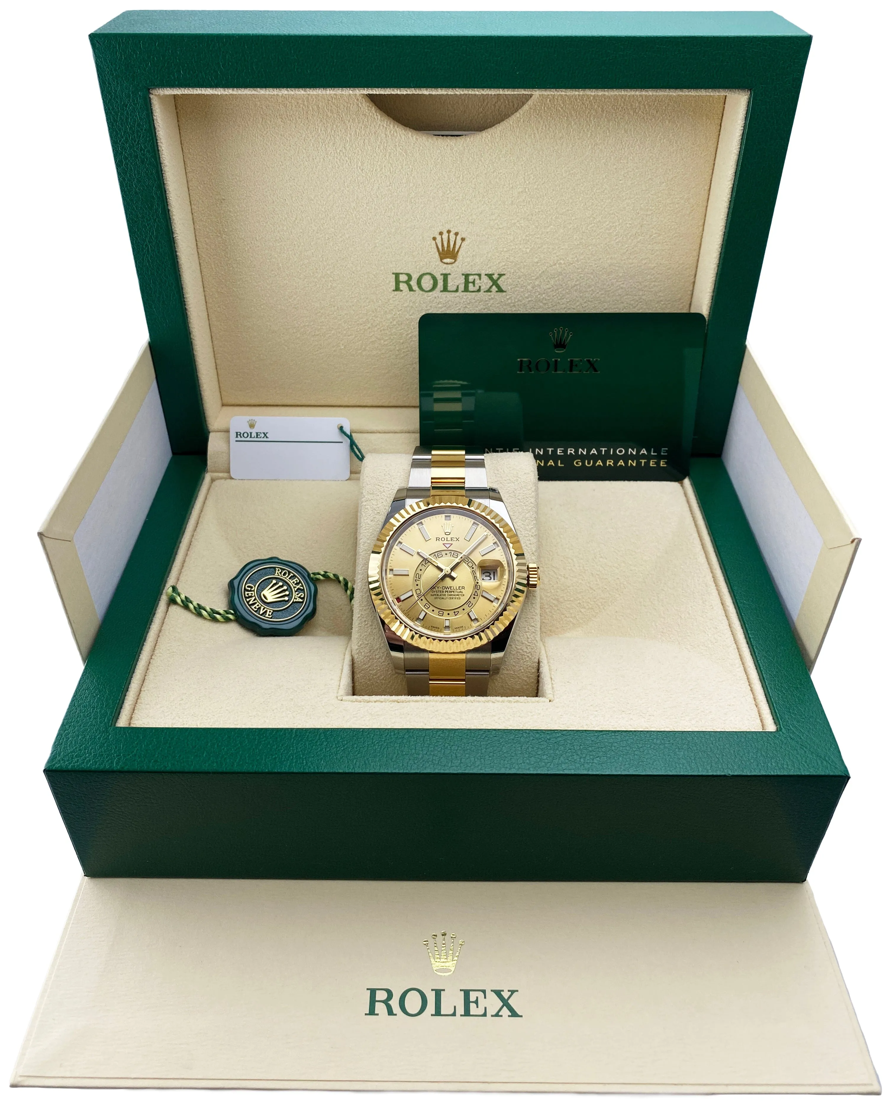 Rolex Sky Dweller 326933 Champagne Dial Mens Watch Box Papers