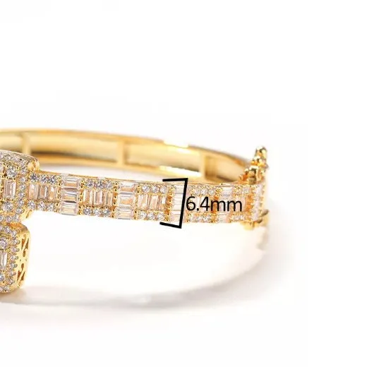 Rose Gold Bracelet | Iced Out Bracelet | Womens Bangle | Mens Bracelet