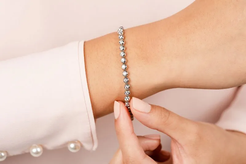 Round Bezel Set Lab-Grown Diamond Tennis Bracelet with 1.98 ct.(finished) 2.25mm