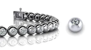 Round Bezel Set Lab-Grown Diamond Tennis Bracelet with 1.98 ct.(finished) 2.25mm