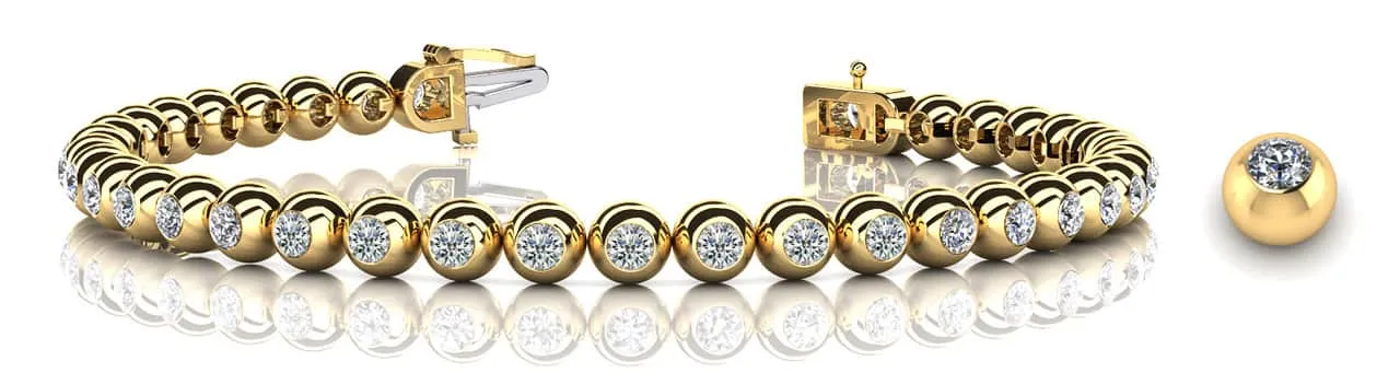 Round Bezel Set Lab-Grown Diamond Tennis Bracelet with 1.98 ct.(finished) 2.25mm