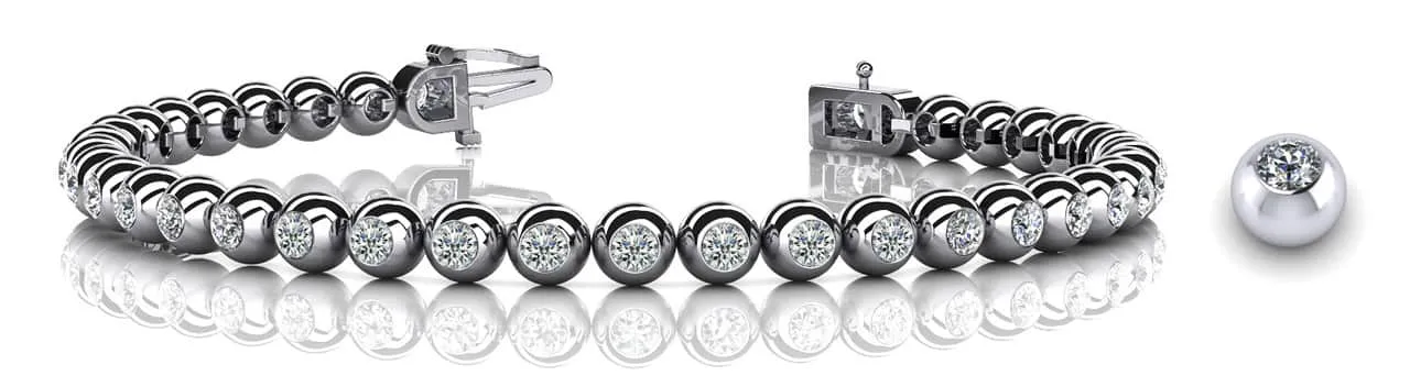 Round Bezel Set Lab-Grown Diamond Tennis Bracelet with 1.98 ct.(finished) 2.25mm