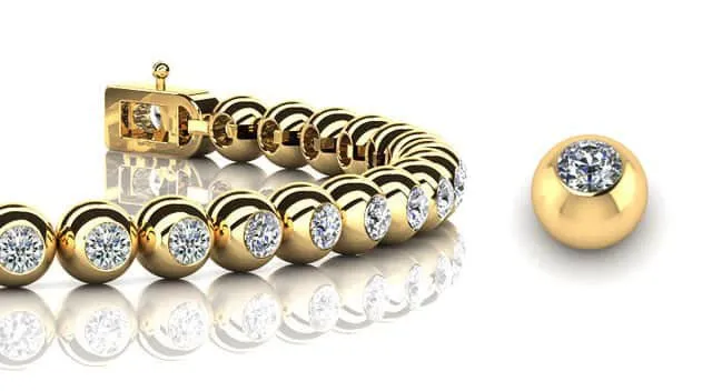 Round Bezel Set Lab-Grown Diamond Tennis Bracelet with 1.98 ct.(finished) 2.25mm