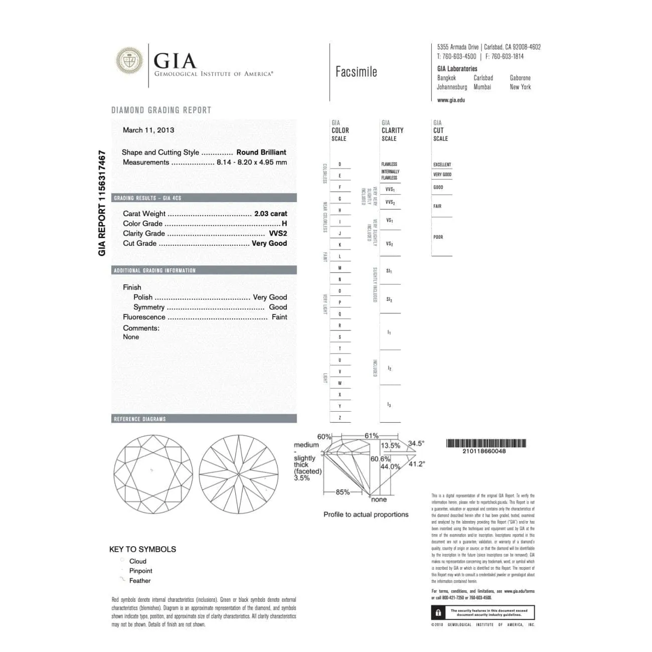 Round Cut 2.03 ct Diamond Engagement Ring
