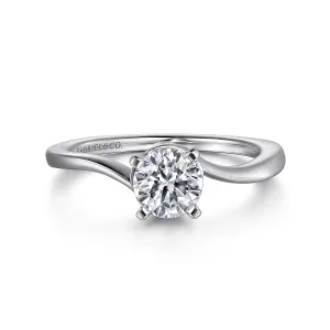 Round Diamond Solitaire Bypass Diamond Engagement Ring Mounting