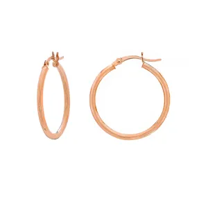 Sabel Everyday Collection 25mm Polished Hoop Earrings in 14K Rose Gold