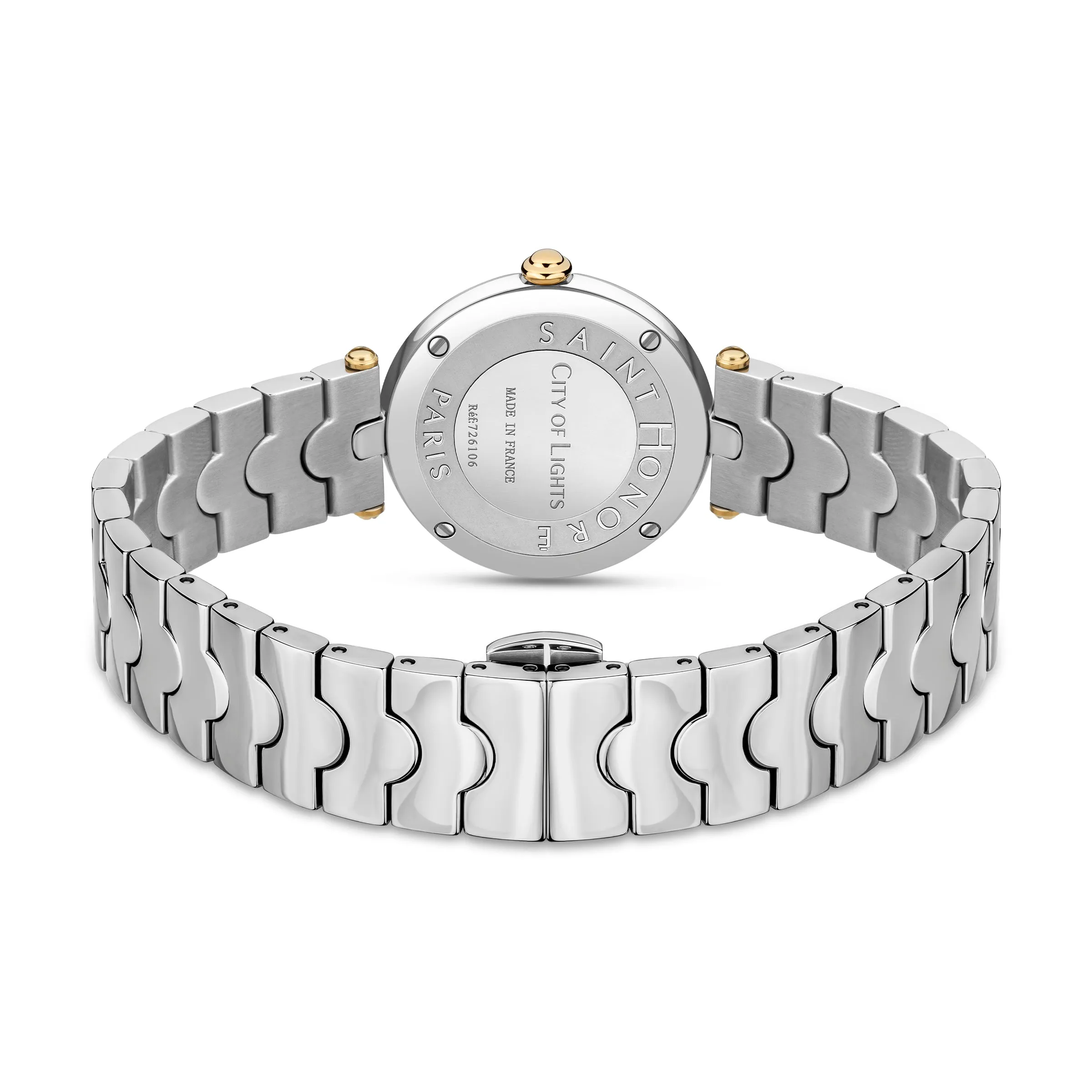 Saint Honore City of Lights Women's Pink MOP Dial Rose Gold Bszel Silver Diamonds Watch
