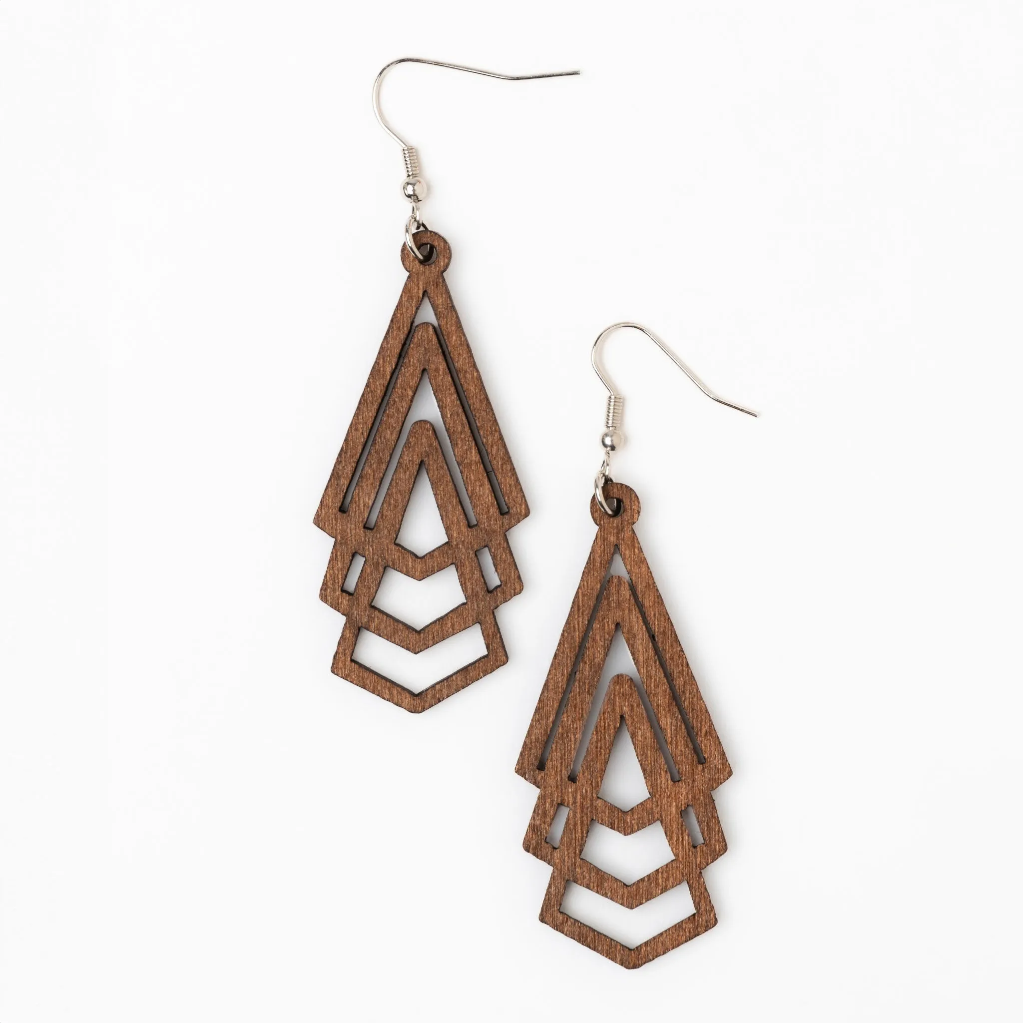 Samira Layered Triangle Wood Earrings